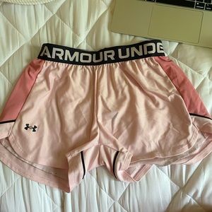 Pink under armor shorts